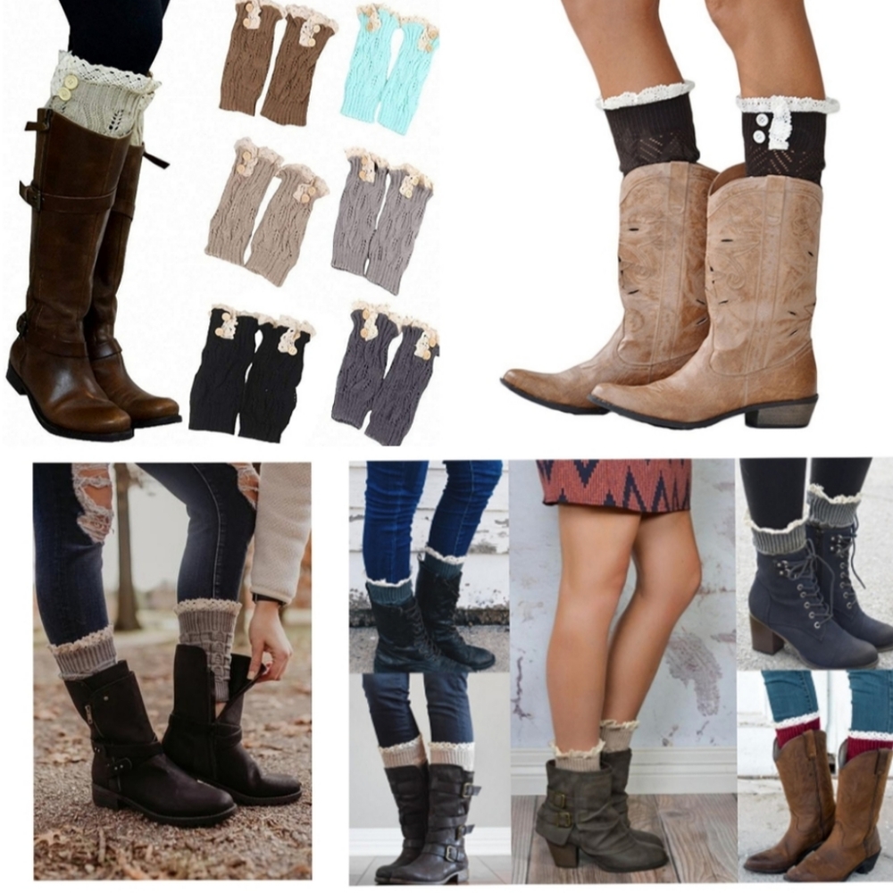 Cream Crochet Boot Cuffs